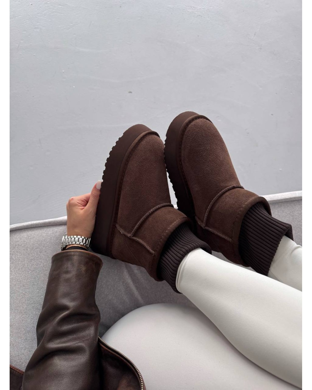 UGG Sock Dark Chocolate Suede