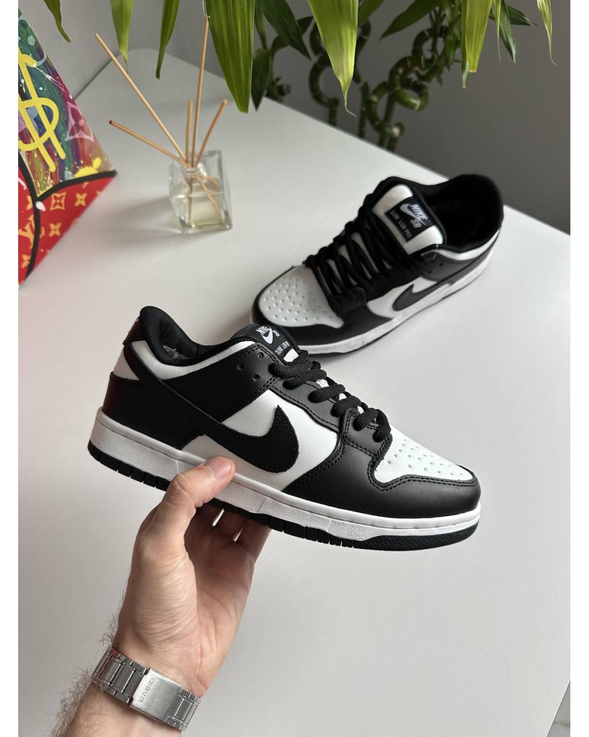 Nike SB Dunk Low Black White Fur