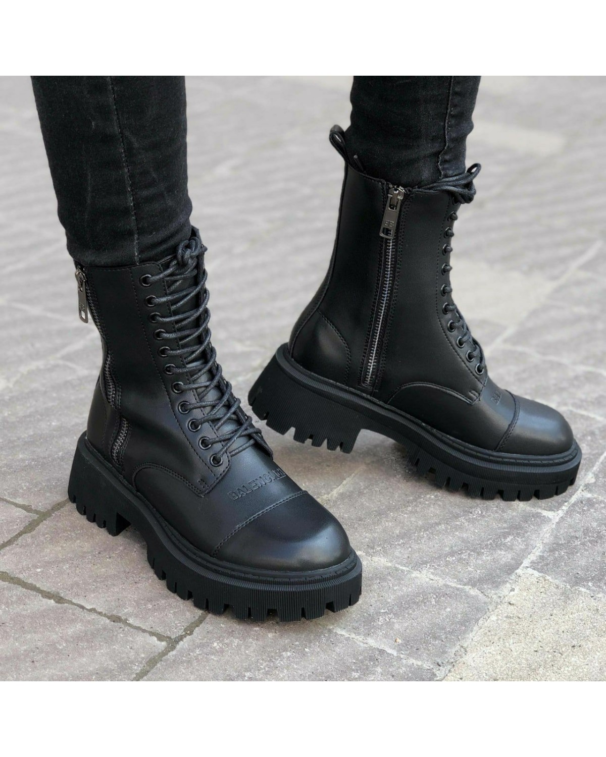 Balenciaga Black Tractor Side-zip Boots