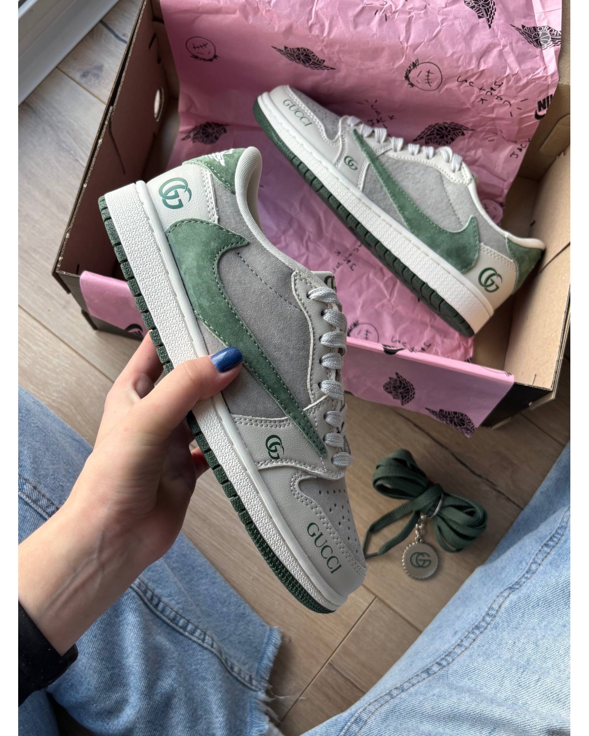 Jorgan 1 Low x Travis Scott x Gucci Green Beige