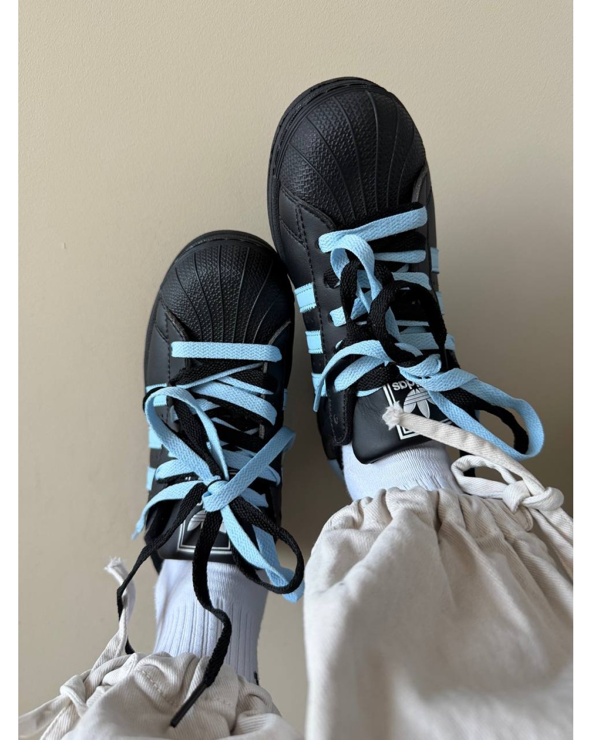 Adidas Superstar  Black/Blue “Paws”