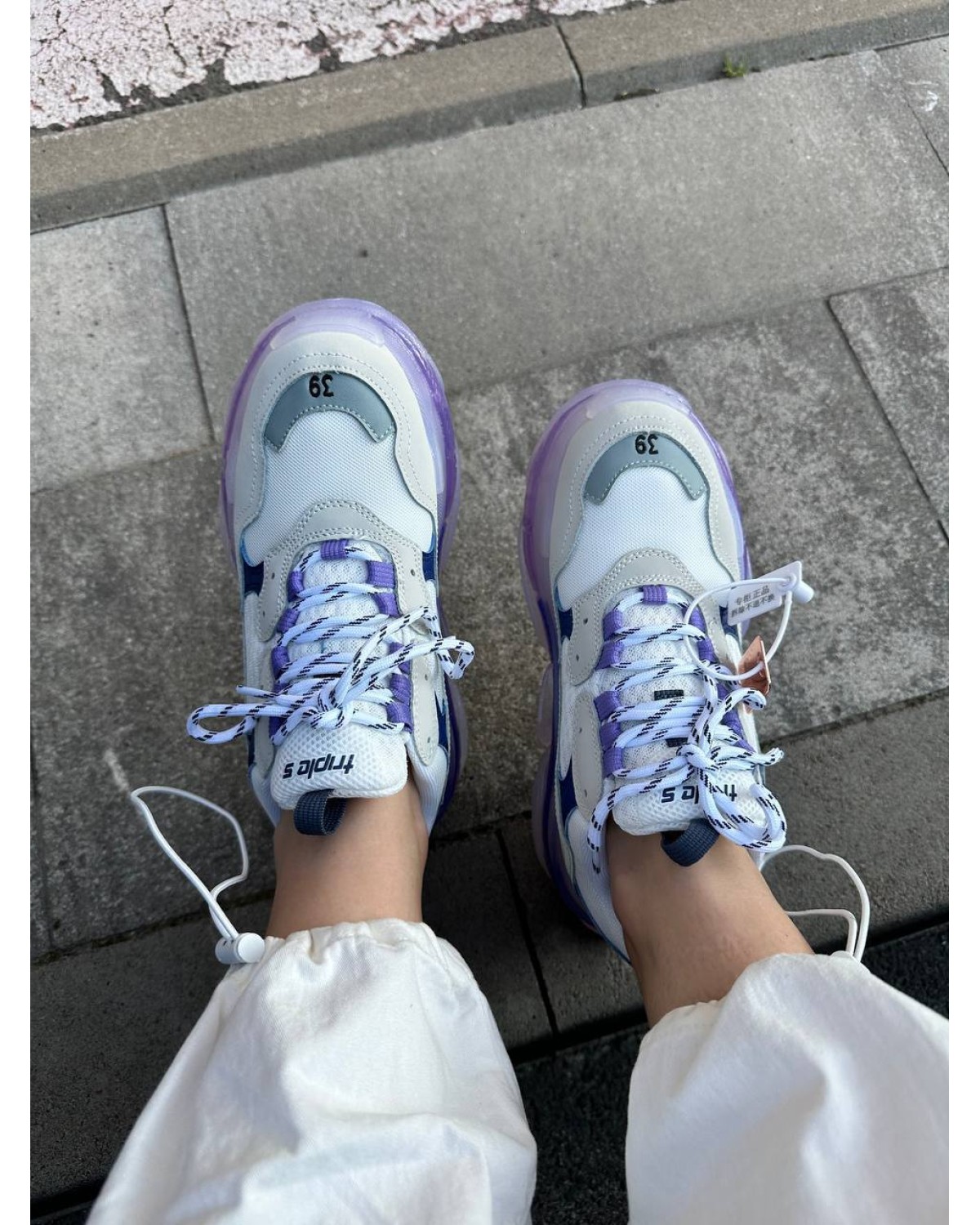 Balenciaga Triple S Clear Sole White Violet