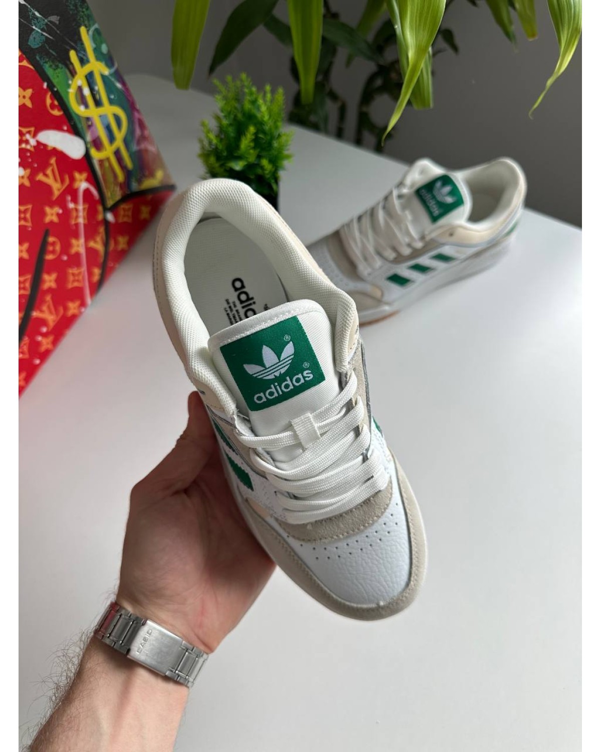 Adidas Drop Step White Beige Green