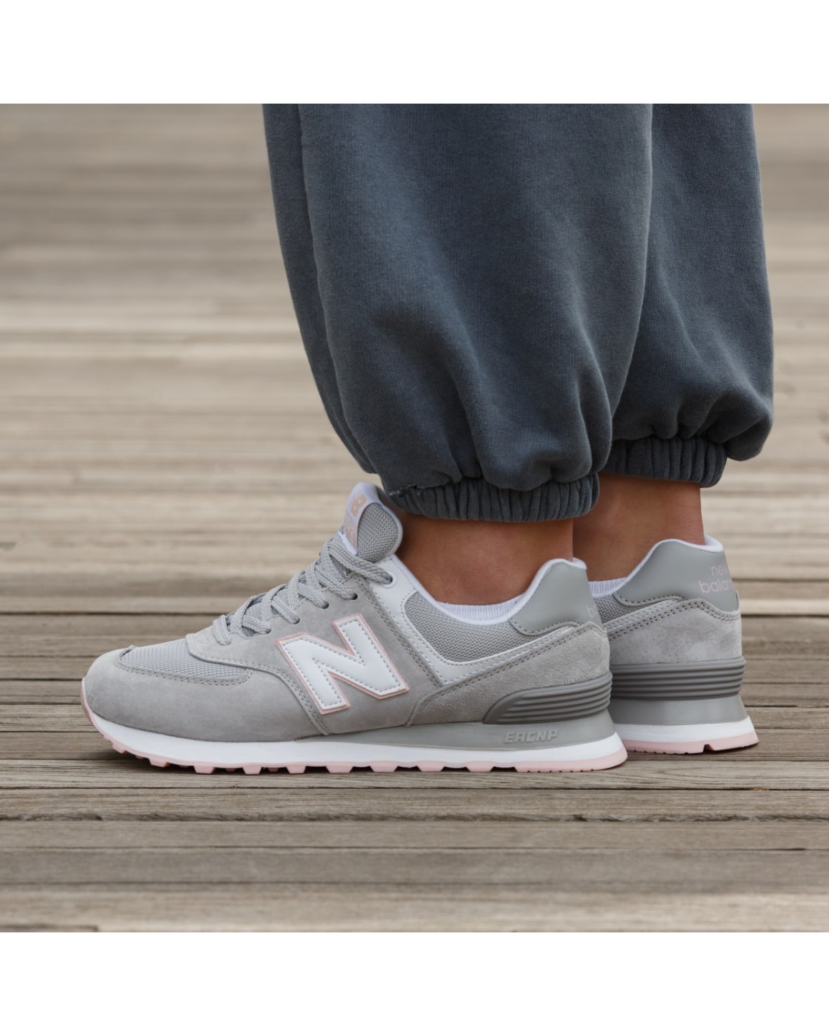 New Balance 574 Grey White Rose