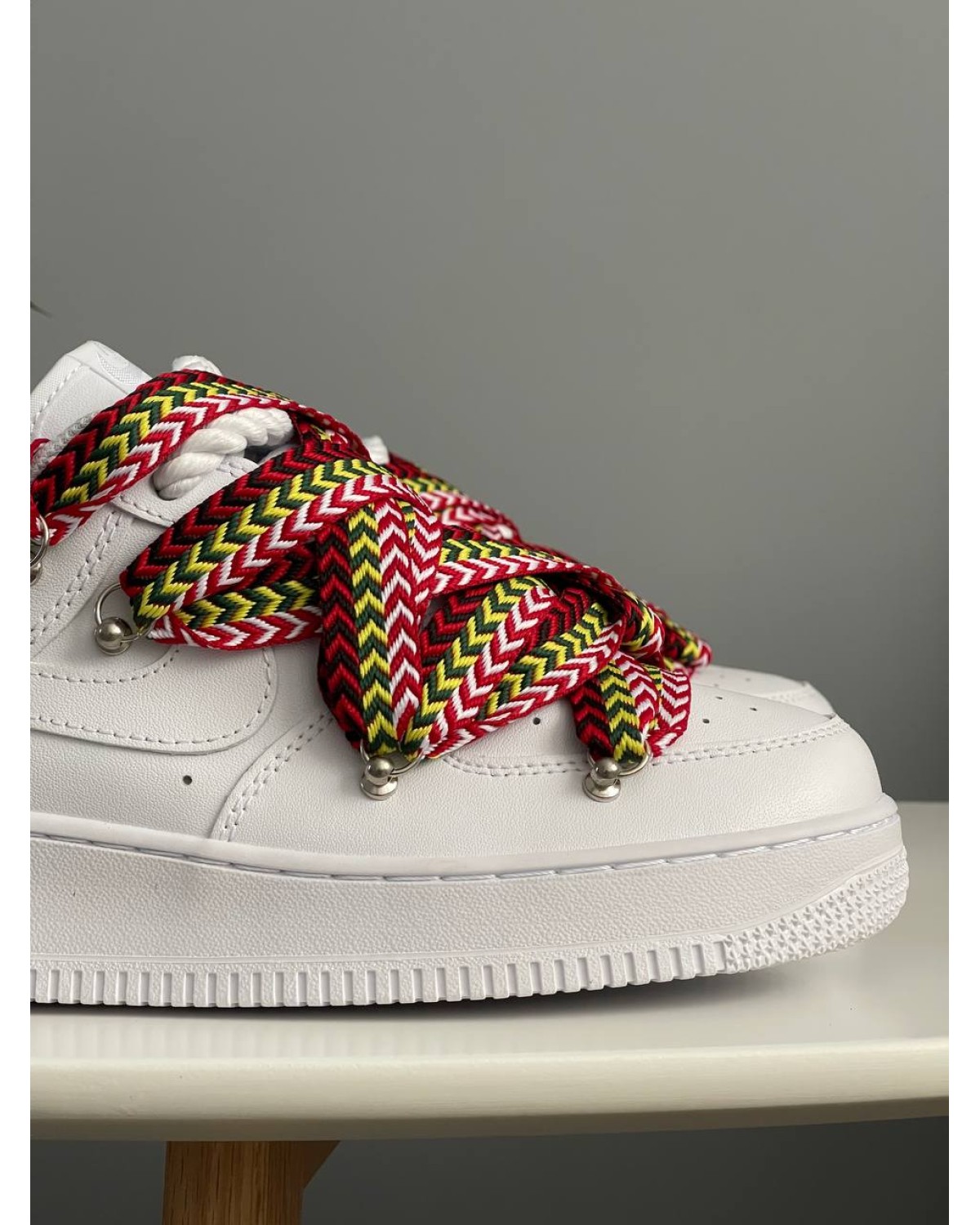 Nike Air Force 1 Low Custom Lanvin Laces White Multicolor Nike Air Force 1 Low Custom Lanvin Laces White Multicolor