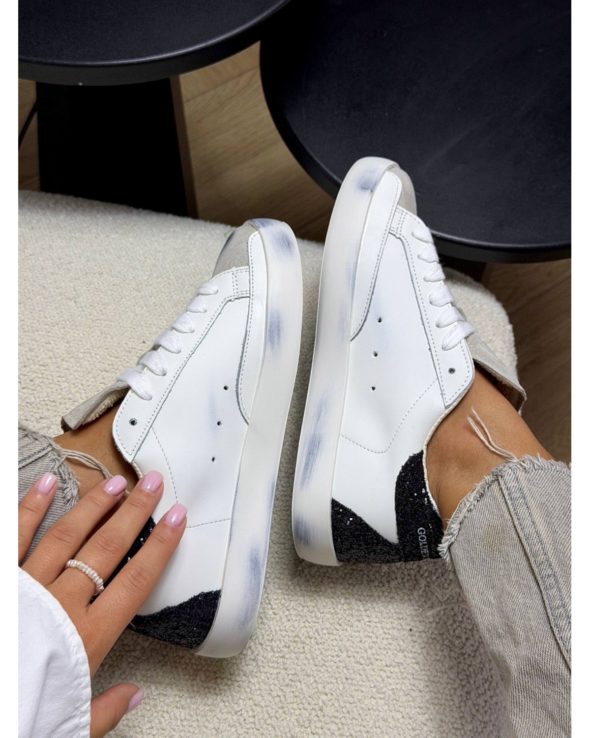Golden Goose Superstar White Black Silver Golden Goose Superstar White Black Silver