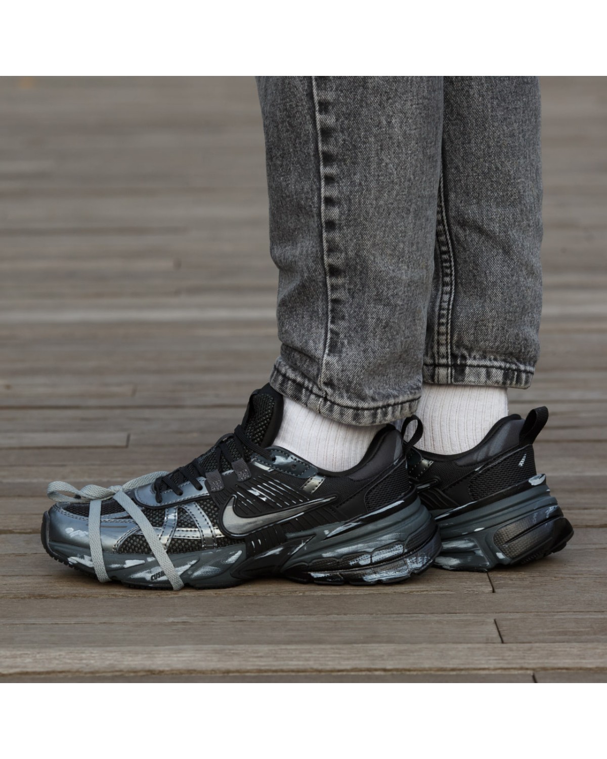 Nike Runntek V2K Black Silver Custom