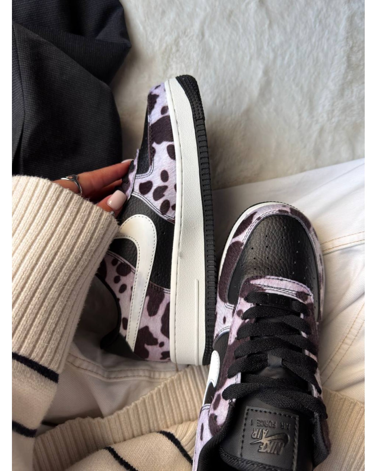 Nike Air Force 1 Low Cow Print Field Black Nike Air Force 1 Low Cow Print Field Black