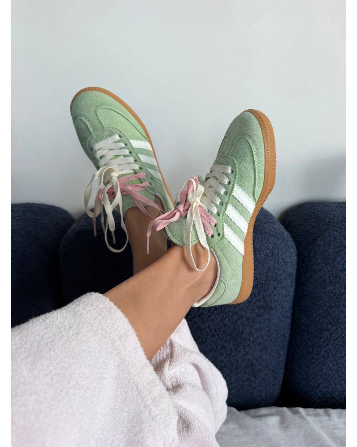 Adidas Samba Sage Green Double Laces