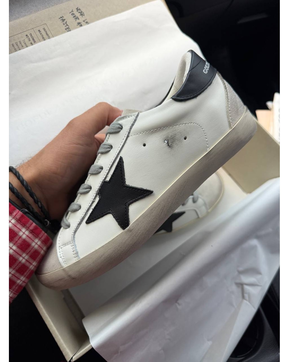 Golden Goose White Black Star