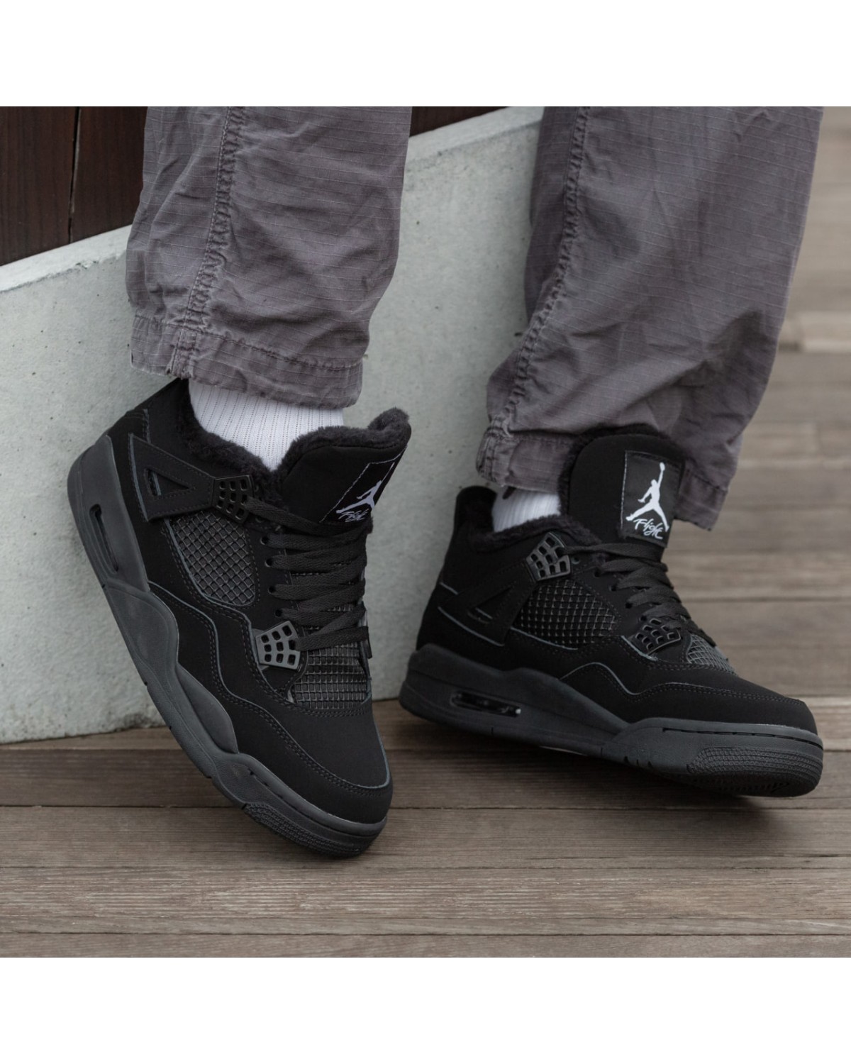 Air Jordan Retro 4 Fur  Black Cat
