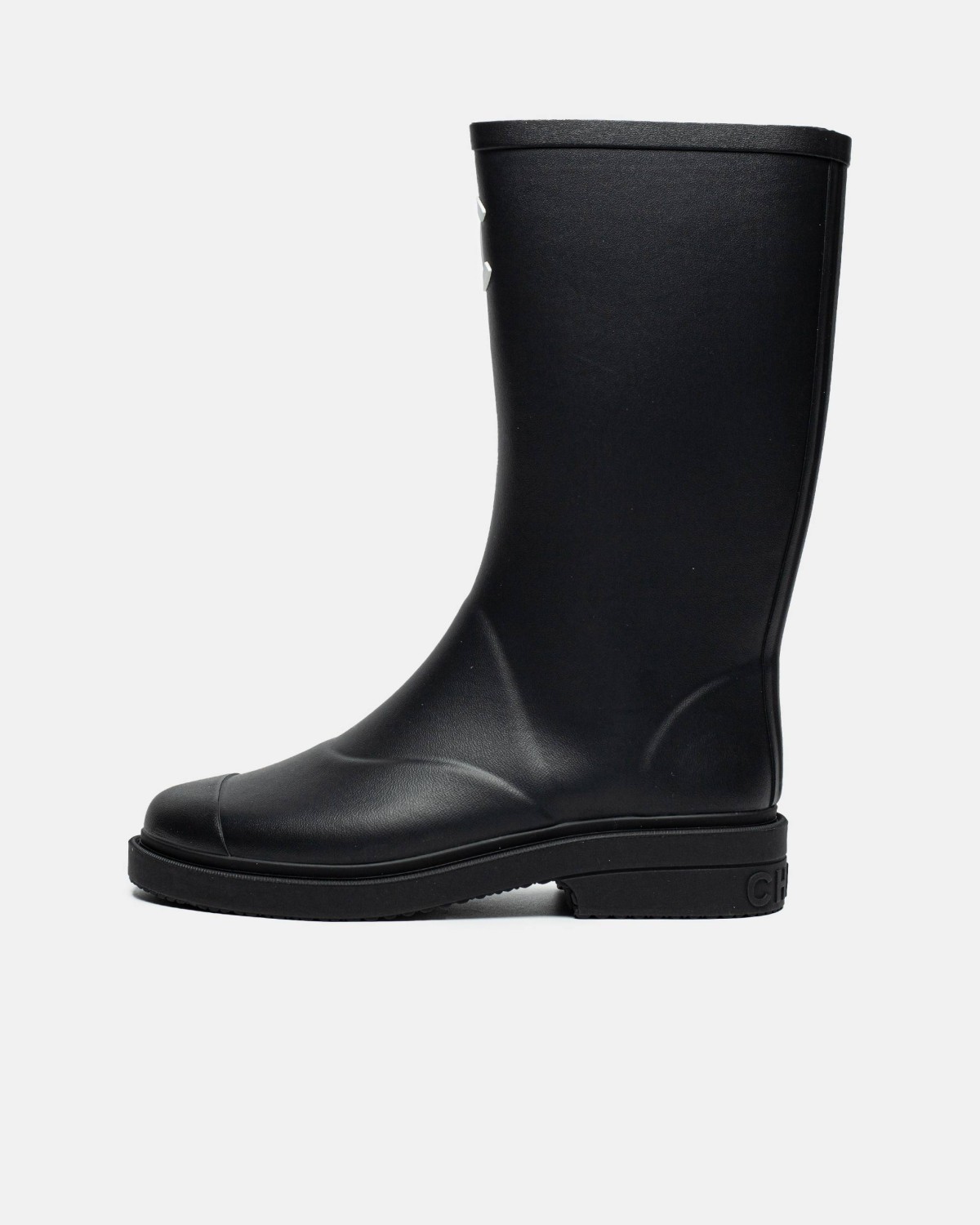 Chanel Black Knee High Rain Boot