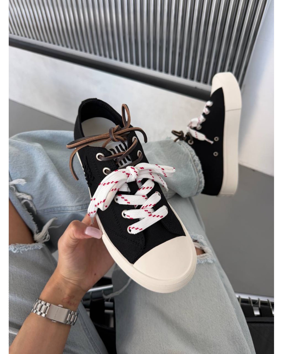 Miu Miu Washed Denim Black