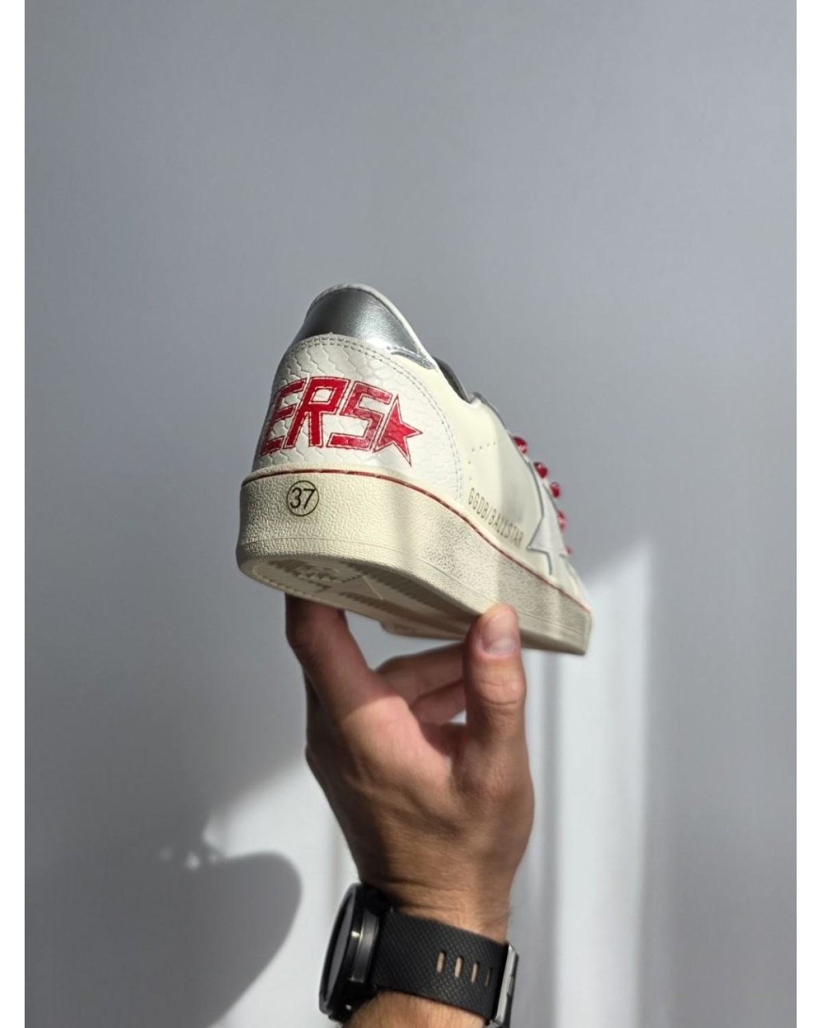 Golden Goose Ball Star Milk/Grey/Red