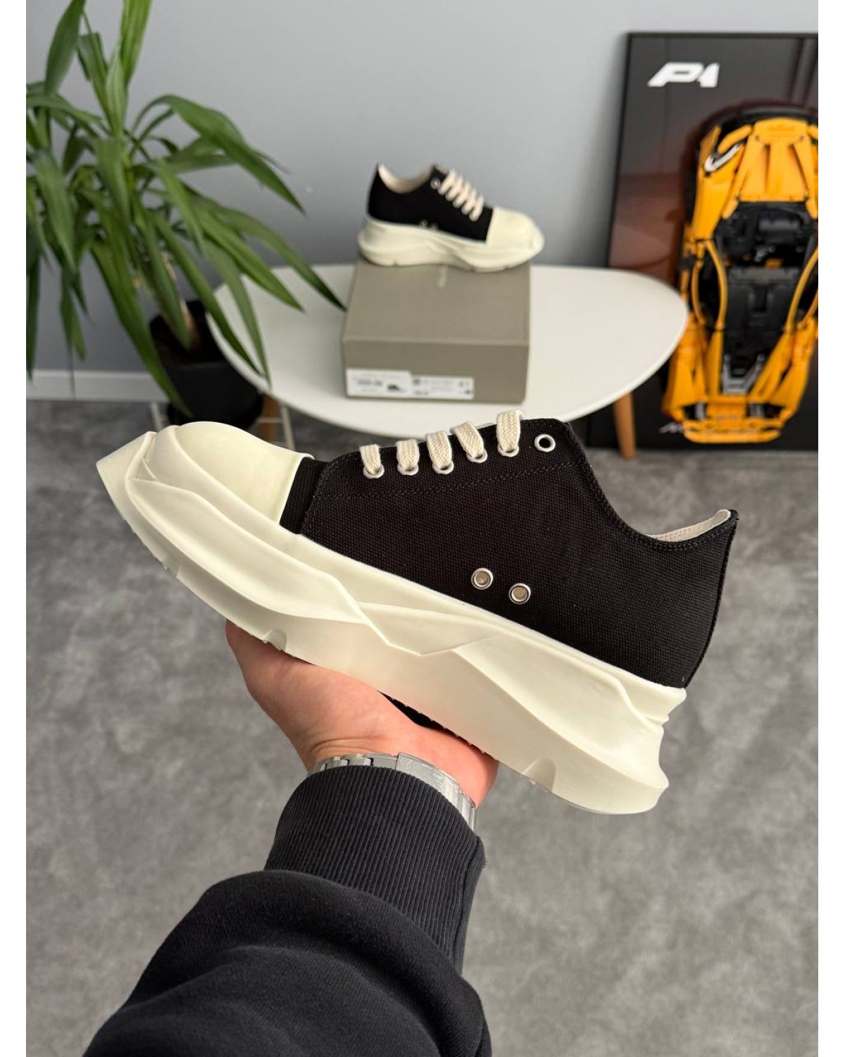 Rick Owens DRKSHDW Abstract Low Sneakers Black Milk Rick Owens DRKSHDW Abstract Low Sneakers Black Milk