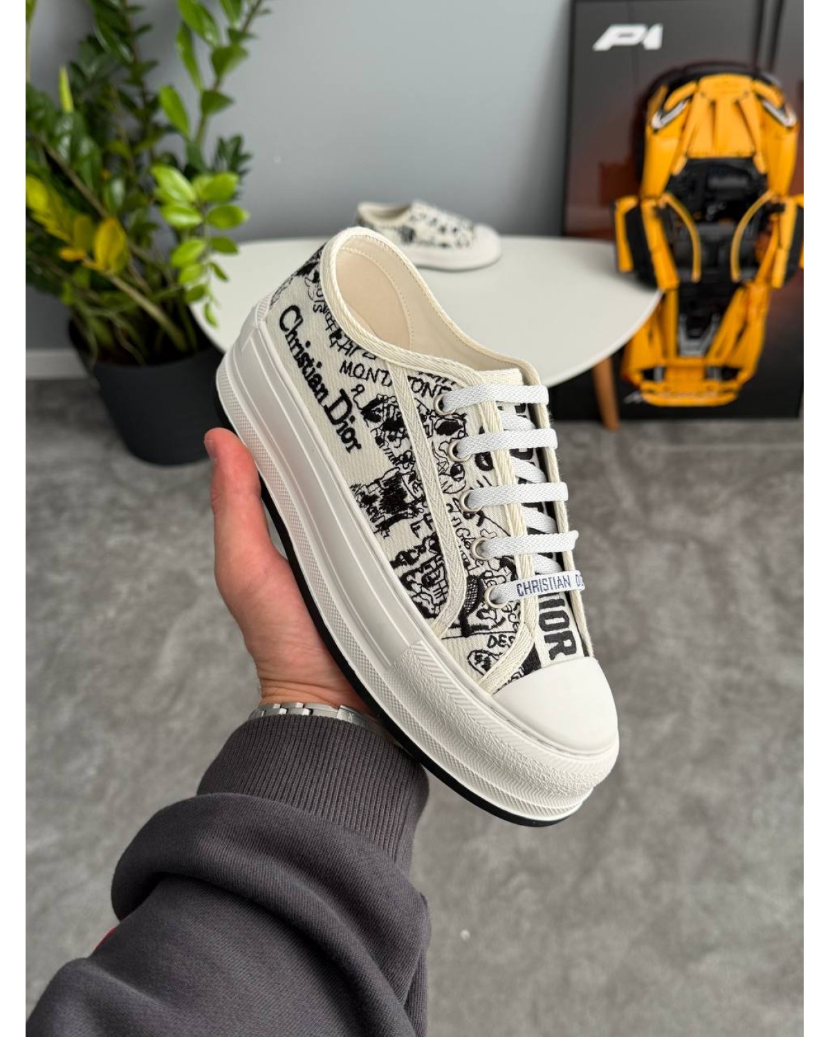 Dior B23 Platform White Black Logo