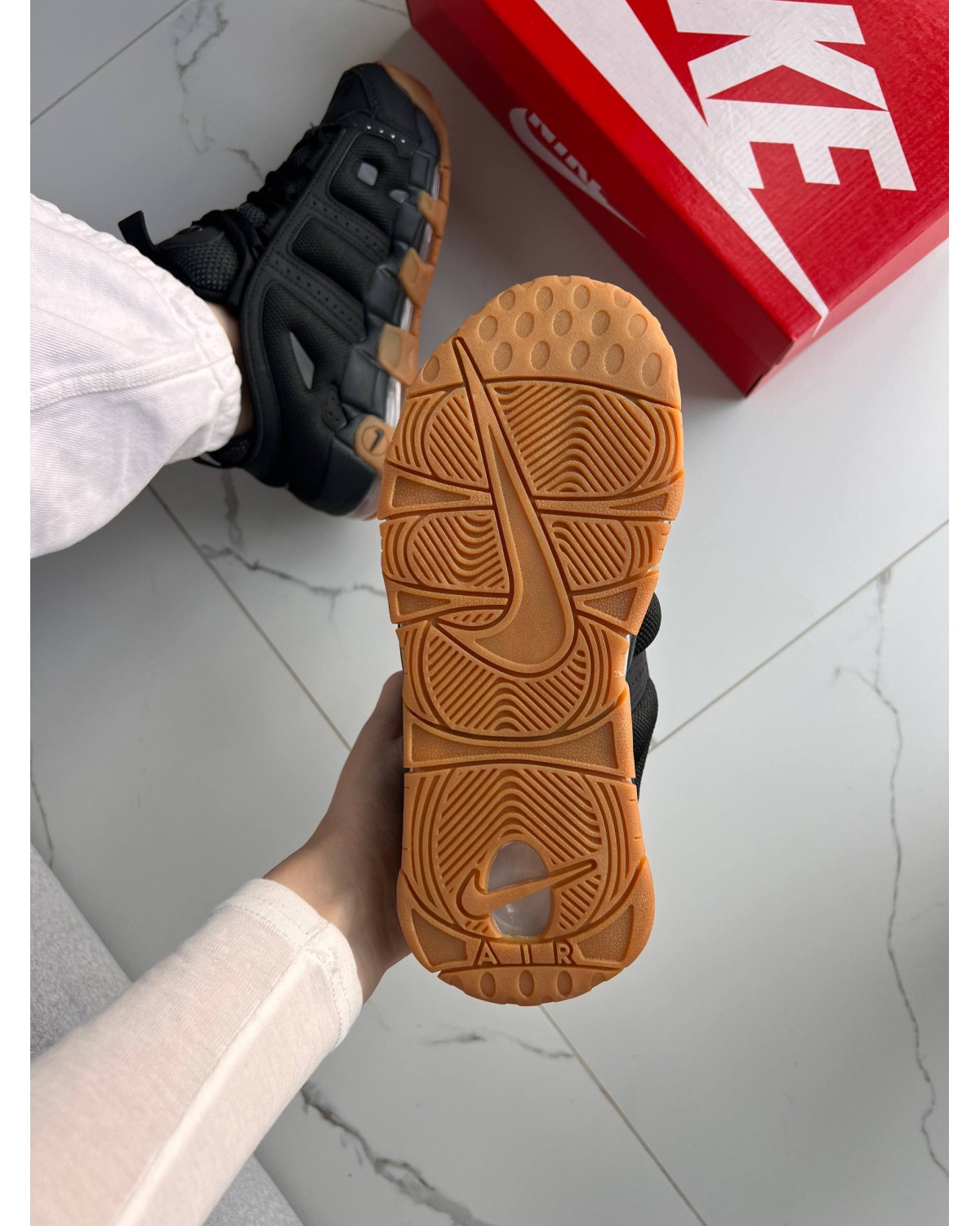 Nike Air More Uptempo Low Black Gum Nike Air More Uptempo Low Black Gum