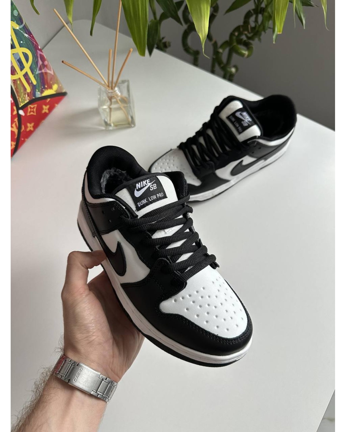 Nike SB Dunk Low Black White Fur