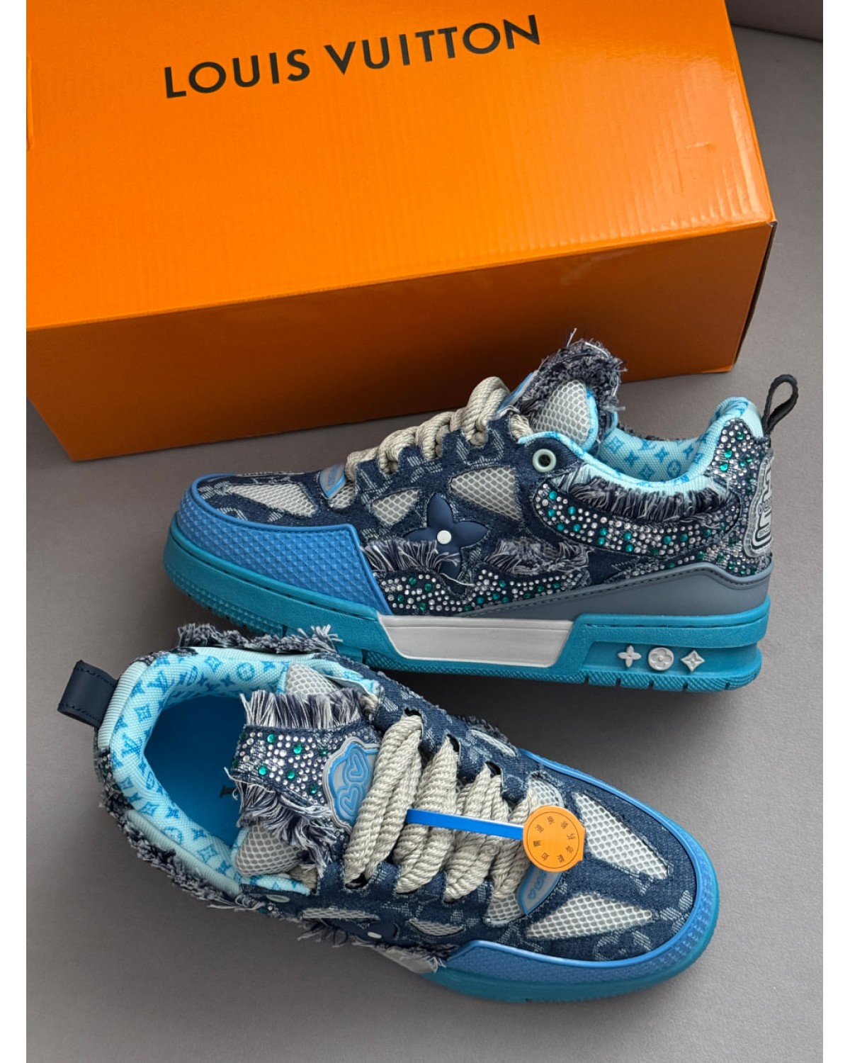 Louis Vuitton Trainer Blue Swarovski Monogram