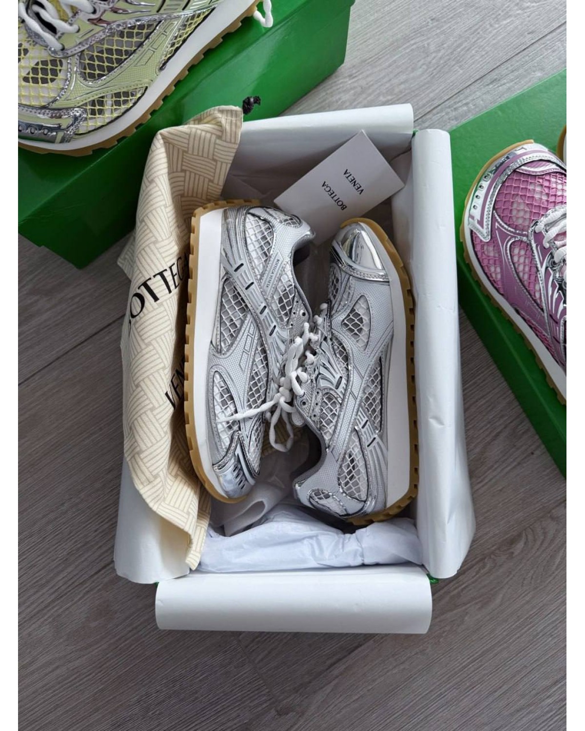 Bottega Veneta Orbit Silver White