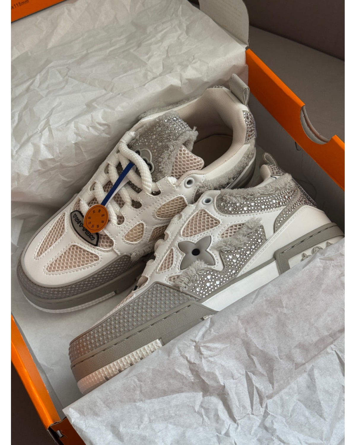 Louis Vuitton  1854 Trainer Grey White Swarovski Monogram