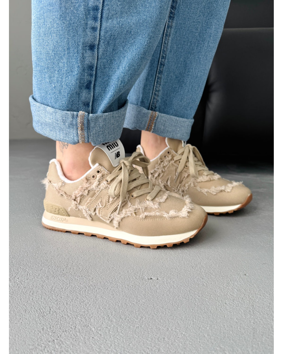 New Balance 574 x Miu Miu Beige