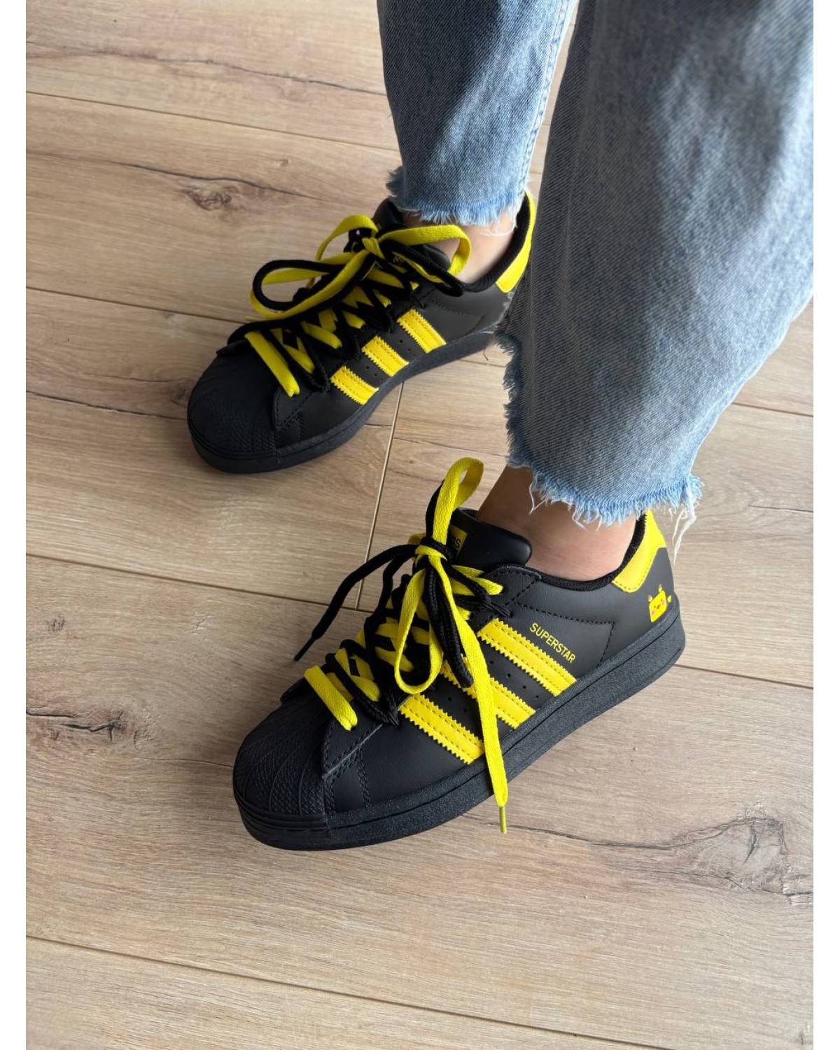 Adidas Superstar Pokemon Black Yellow Custom