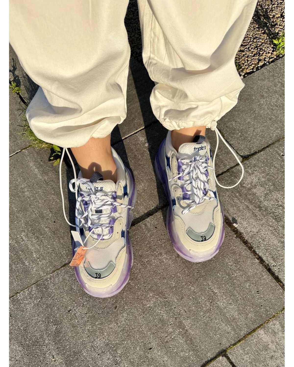 Balenciaga Triple S Clear Sole White Violet