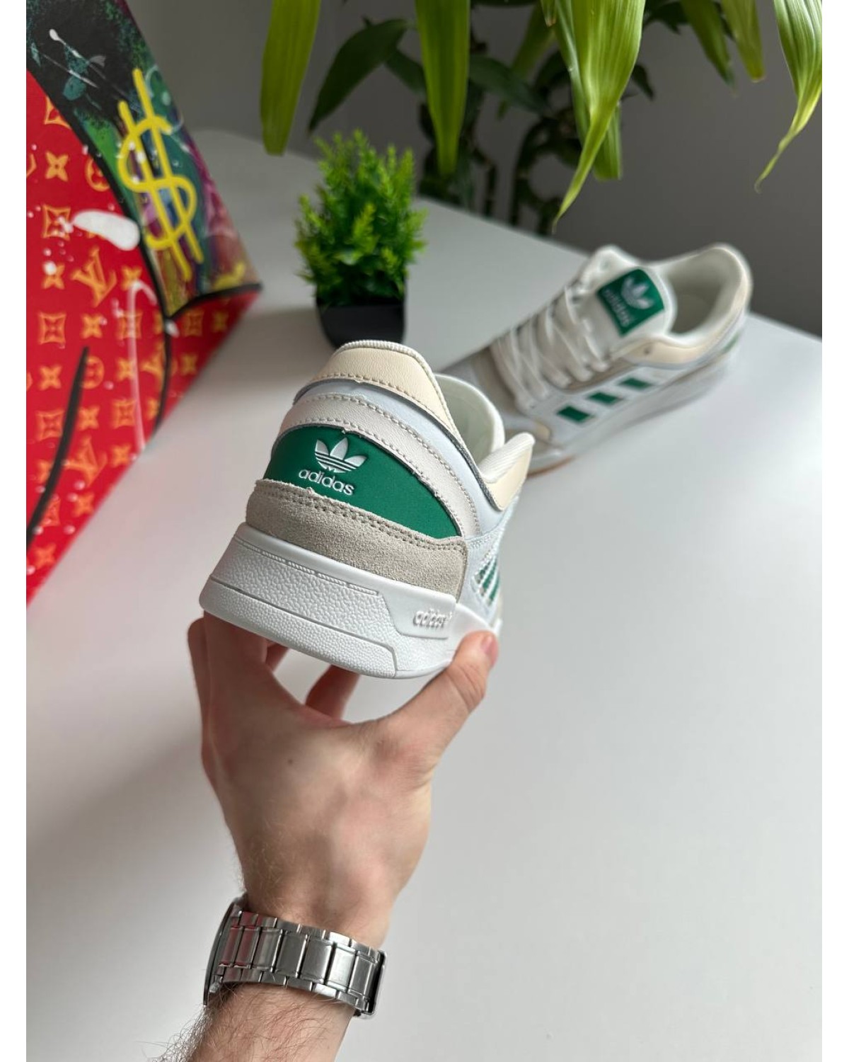 Adidas Drop Step White Beige Green