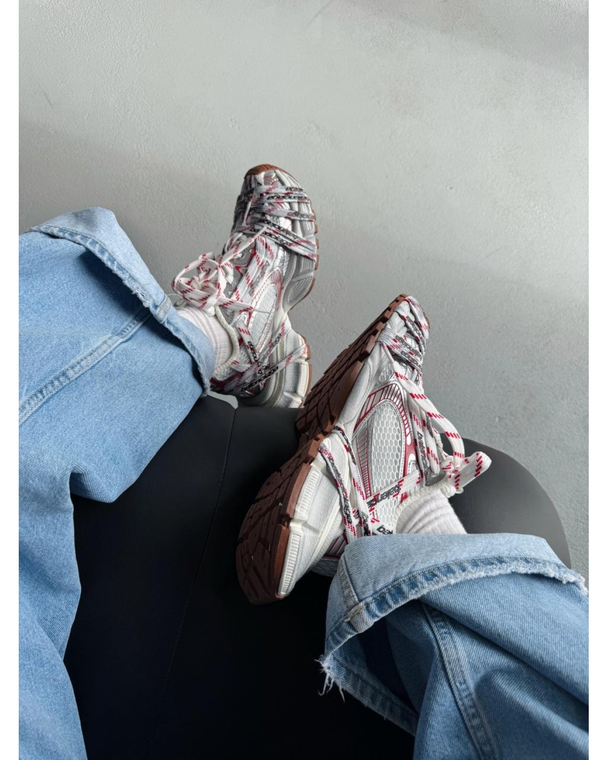 Balenciaga 3xl Extreme Laces Red/White Logo