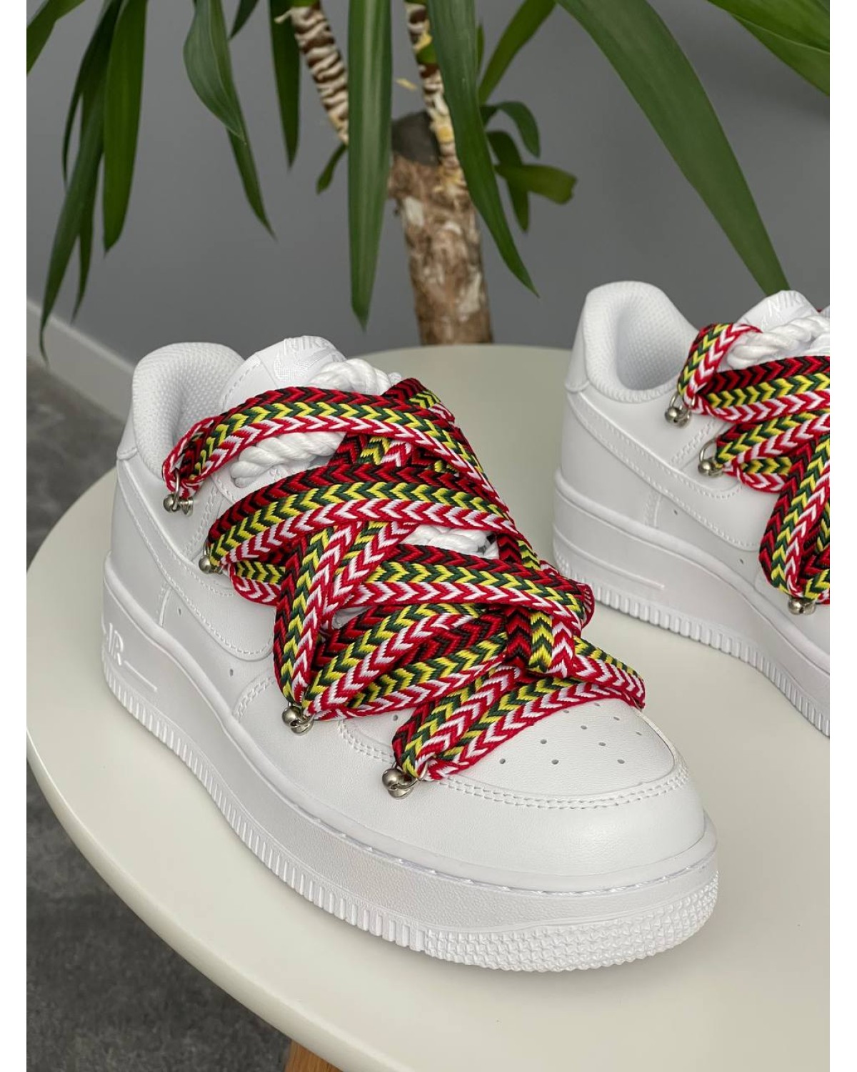 Nike Air Force 1 Low Custom Lanvin Laces White Multicolor Nike Air Force 1 Low Custom Lanvin Laces White Multicolor