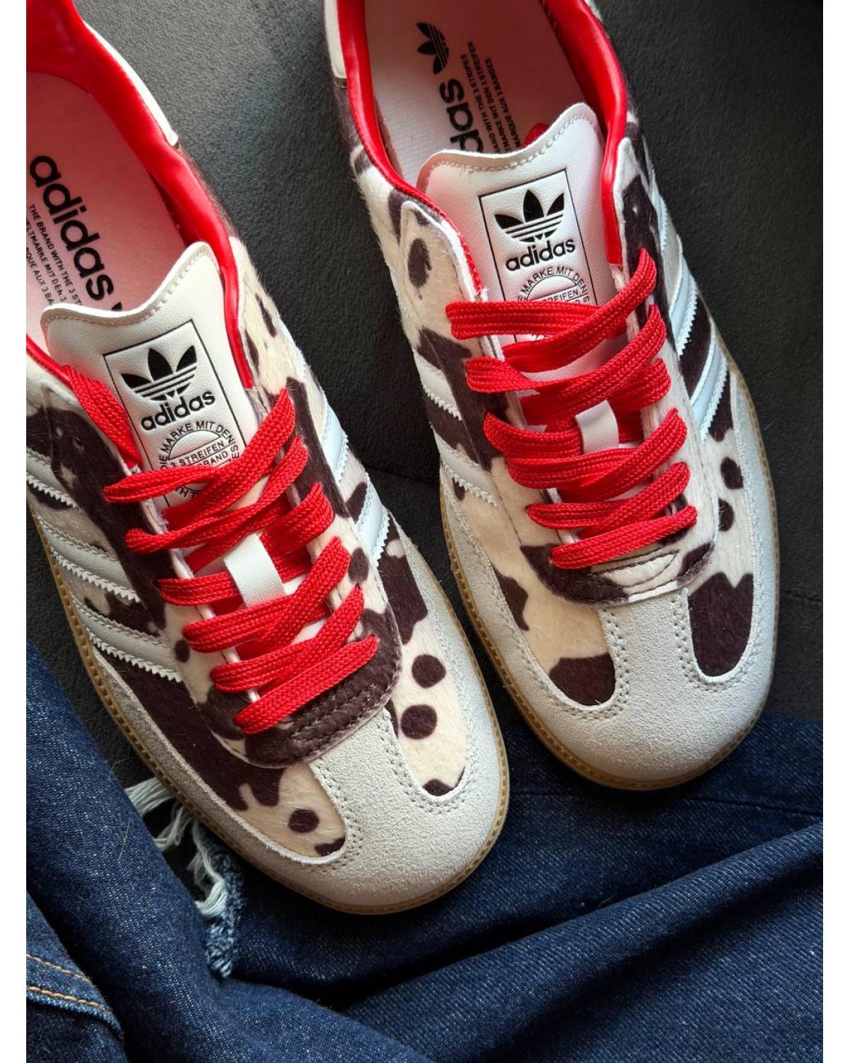 Adidas Samba OG Cow Print Beige Black Red Adidas Samba OG Cow Print Beige Black Red