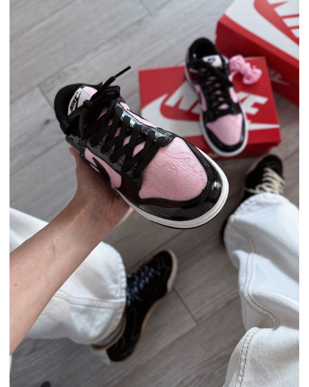 Nike Dunk Low Wmns Lace Pack - Regal Pink Black Patent Foam Nike Dunk Low Wmns Lace Pack - Regal Pink Black Patent Foam