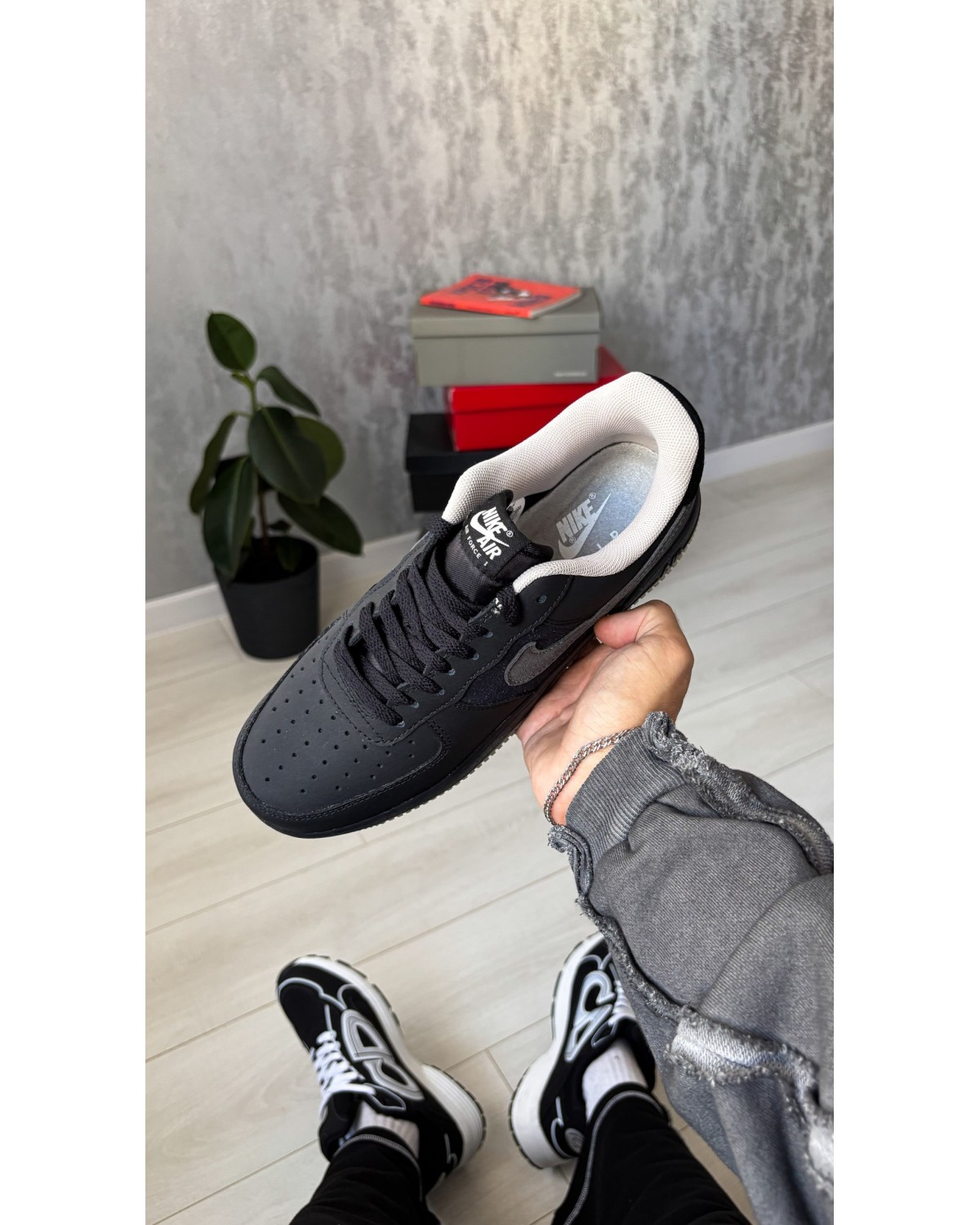 Nike Air Force 1 Low Black/Anthracite Nike Air Force 1 Low Black/Anthracite