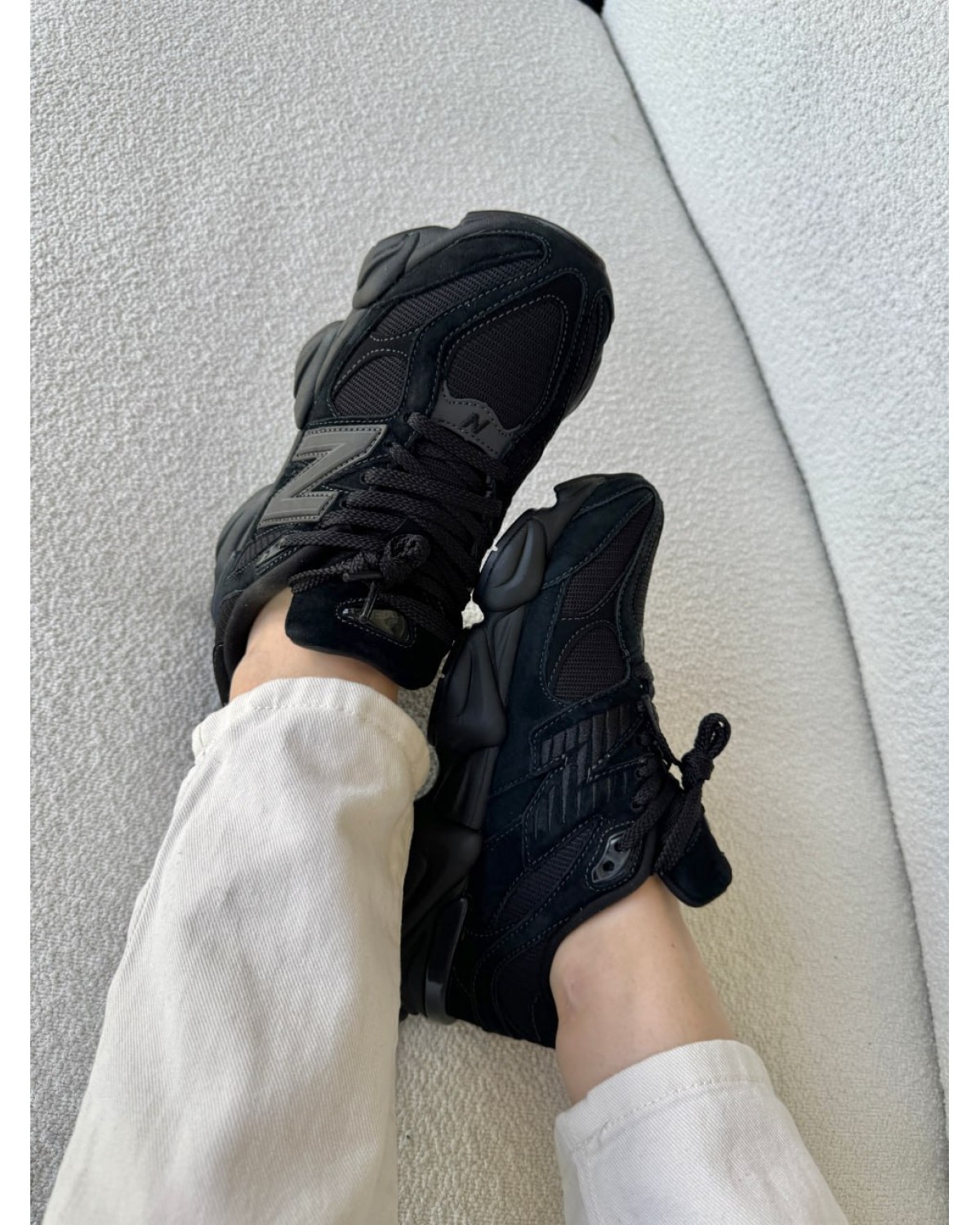 New Balance 9060 Triple Black Leather