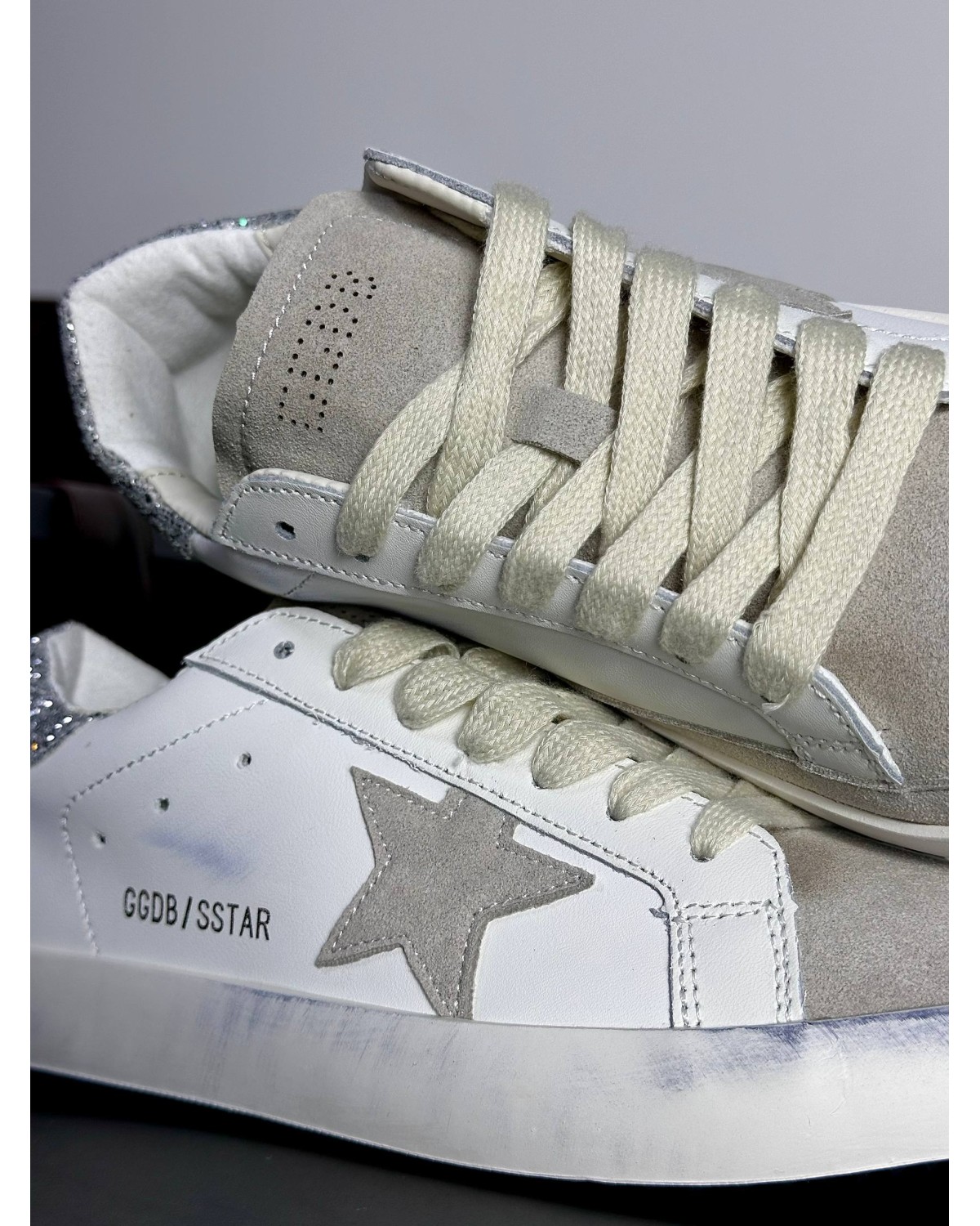 Golden Goose Superstar White Silver Beige Golden Goose Superstar White Silver Beige