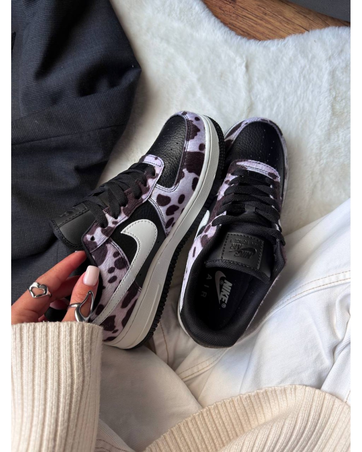Nike Air Force 1 Low Cow Print Field Black Nike Air Force 1 Low Cow Print Field Black
