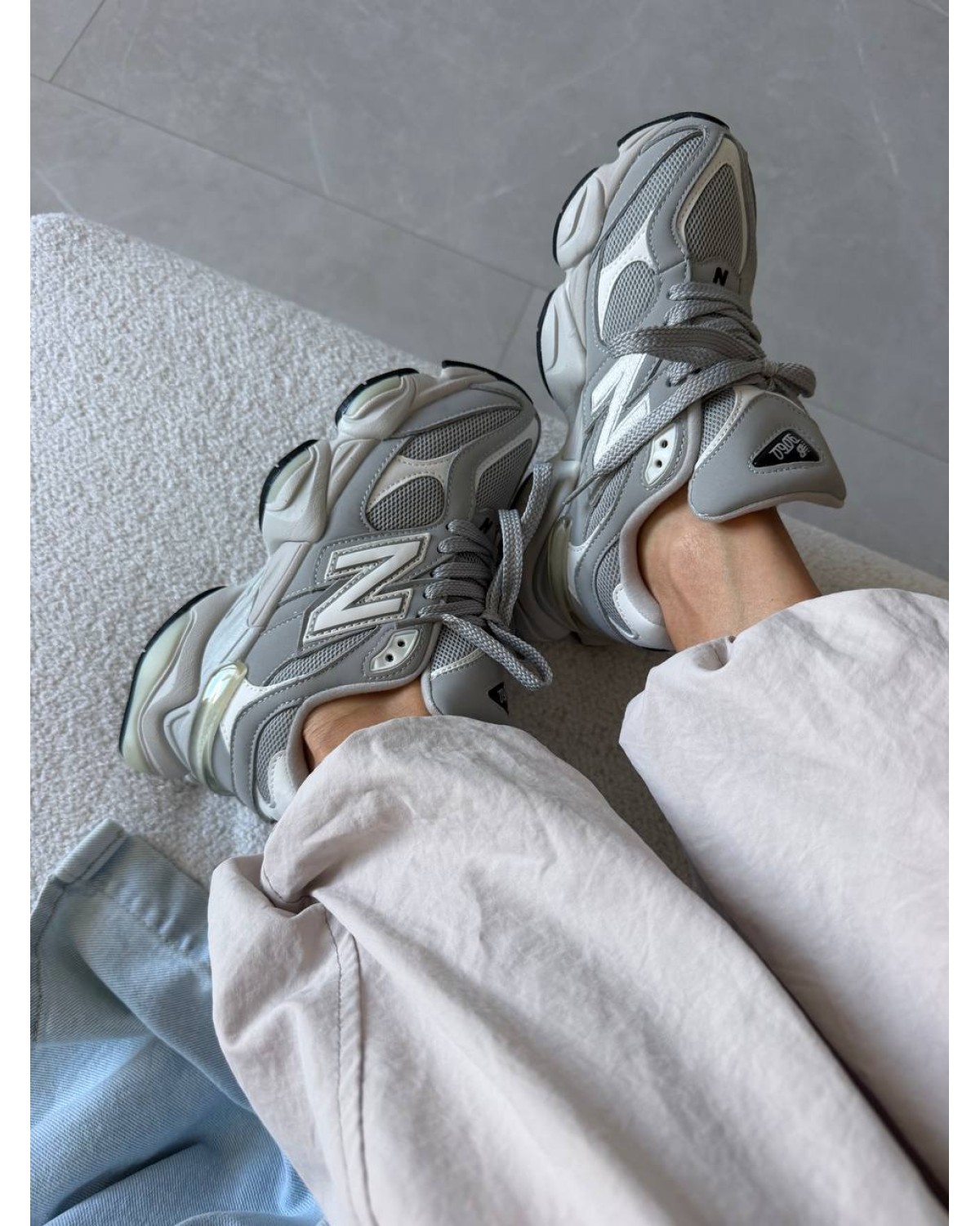 New Balance 9060 Light Grey Leather New Balance 9060 Light Grey Leather