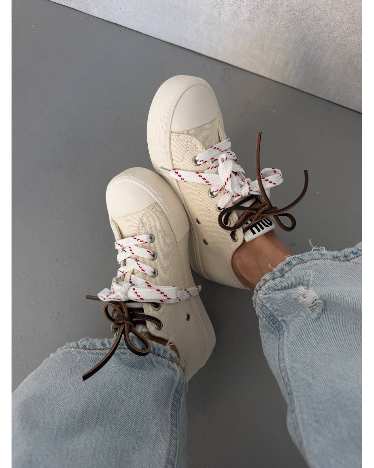 Miu Miu  Washed Denim Light Cream