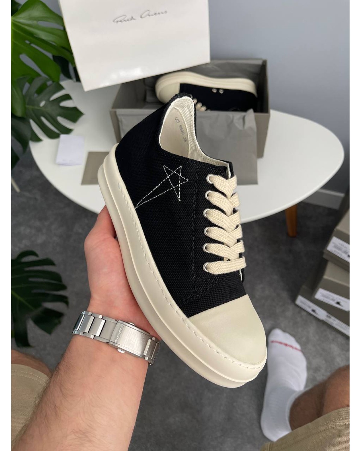 Rick Owens DRKSHDW Ramones Low Black Milk Rick Owens DRKSHDW Ramones Low Black Milk