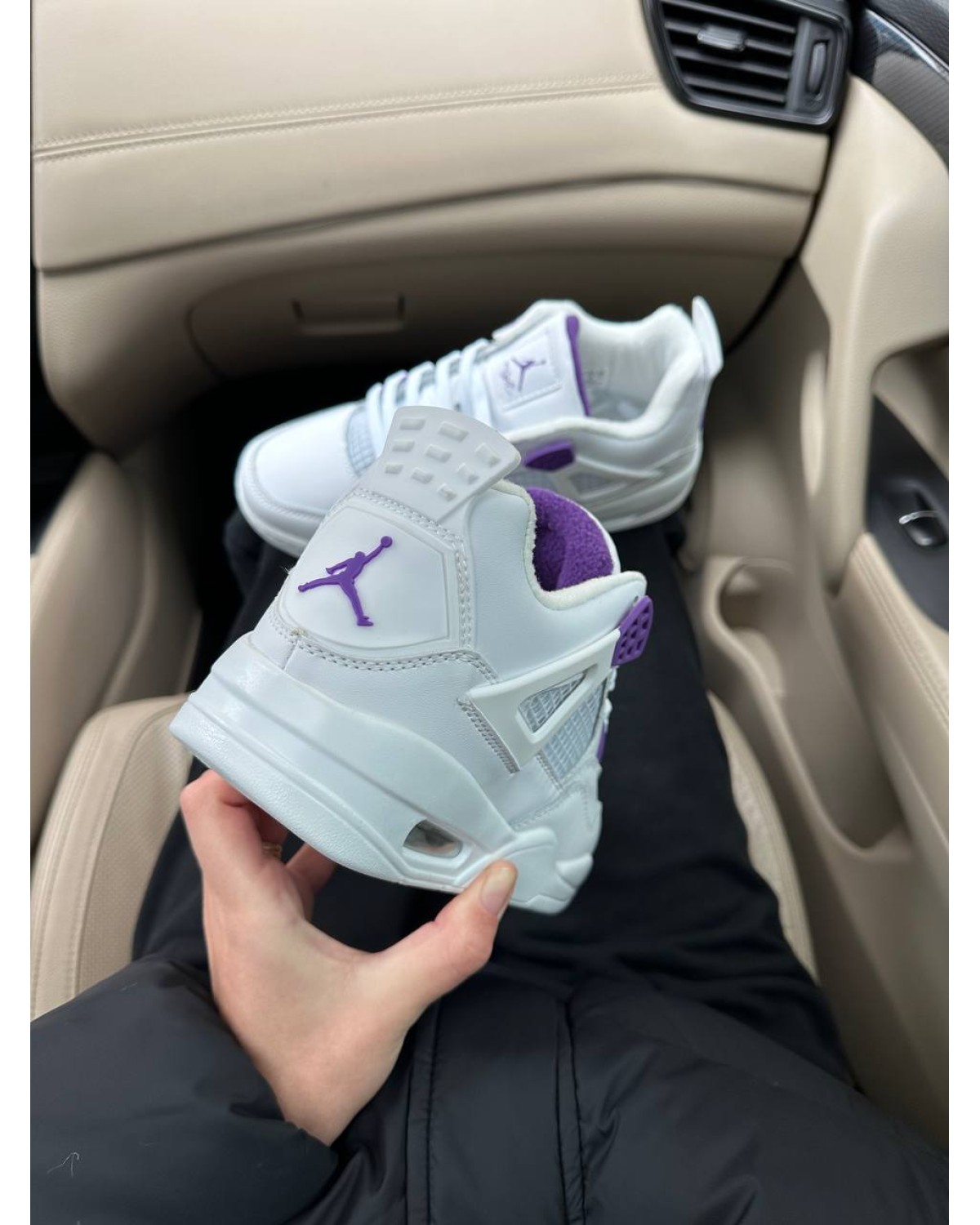 Nike Air Jordan 4 Retro White Violet Fleece