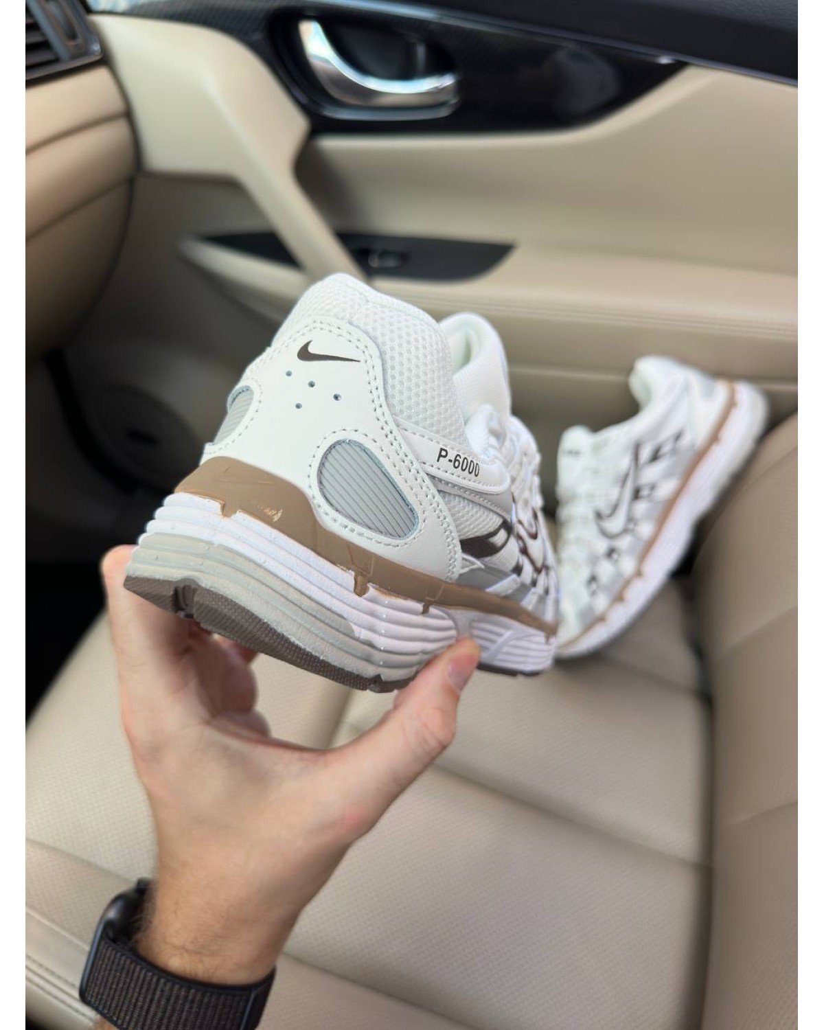 Nike P-6000 White Brown