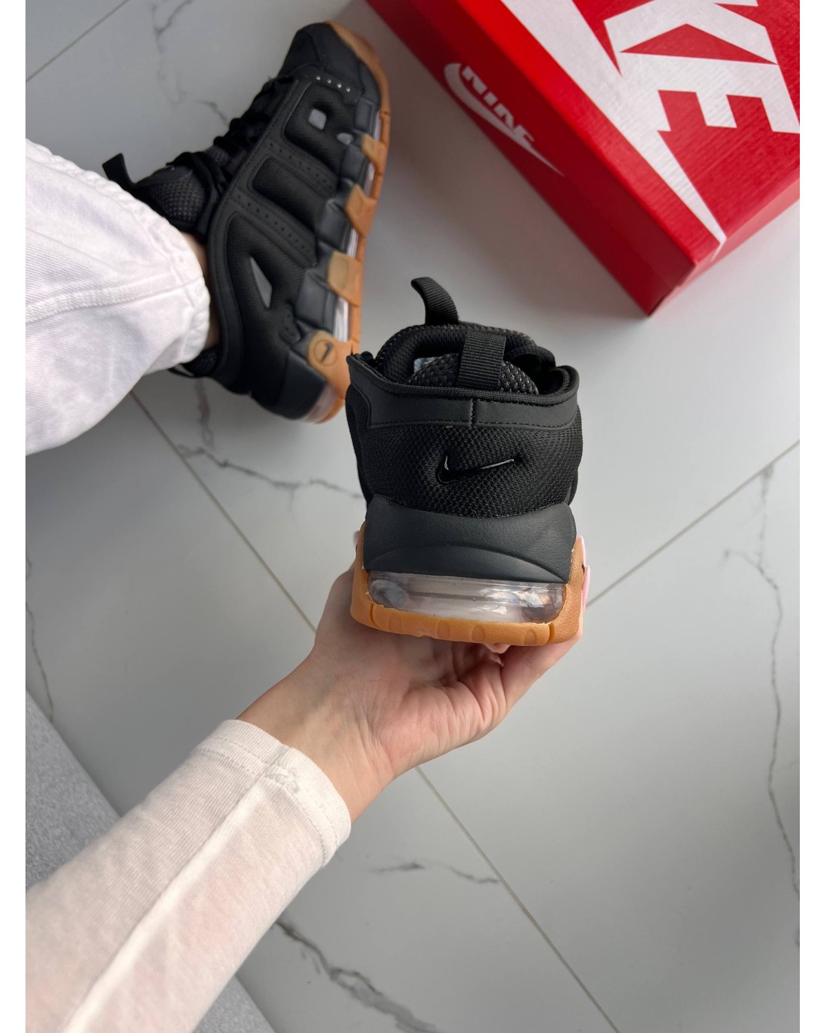 Nike Air More Uptempo Low Black Gum Nike Air More Uptempo Low Black Gum