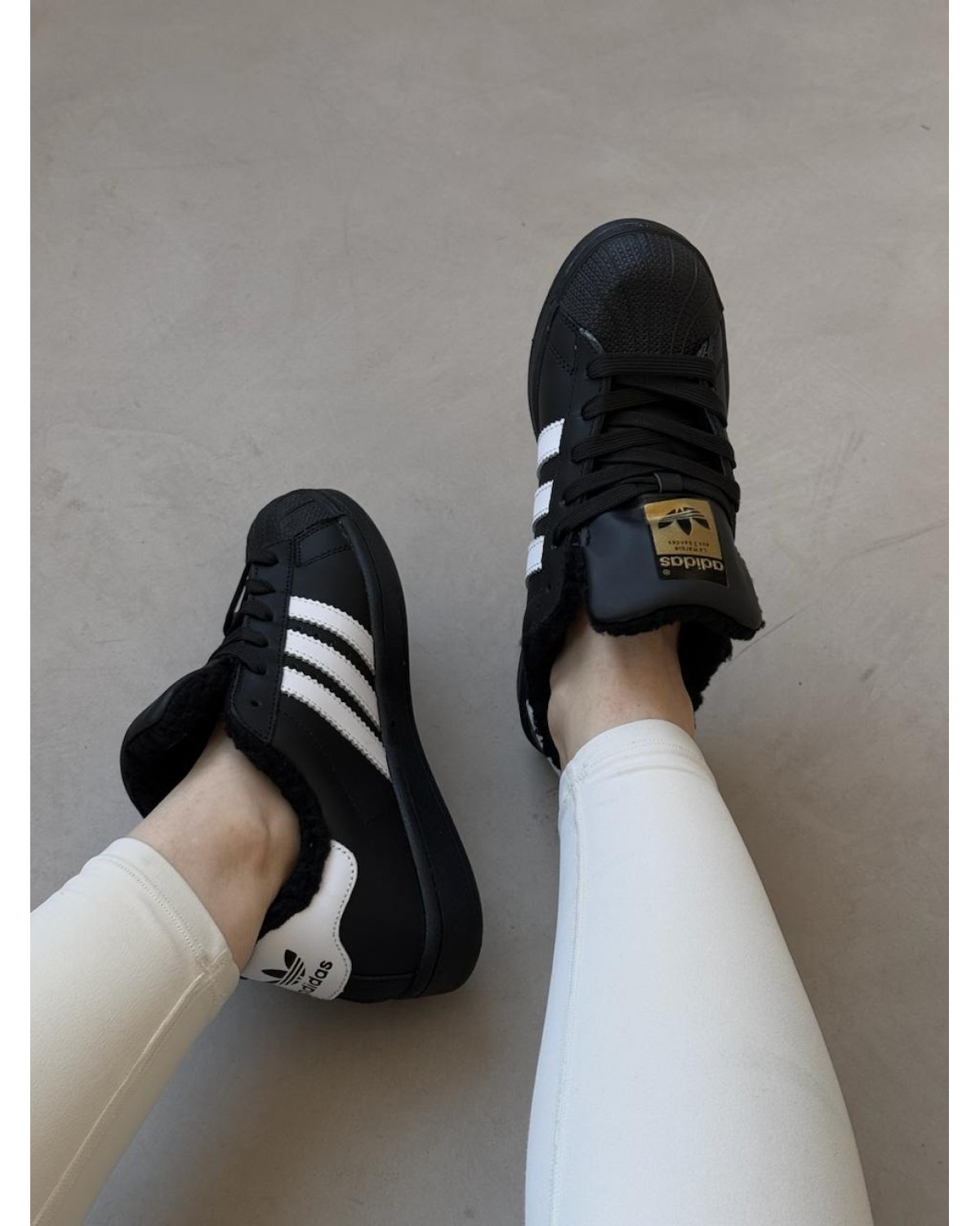 Adidas Superstar Black Fur Adidas Superstar Black Fur