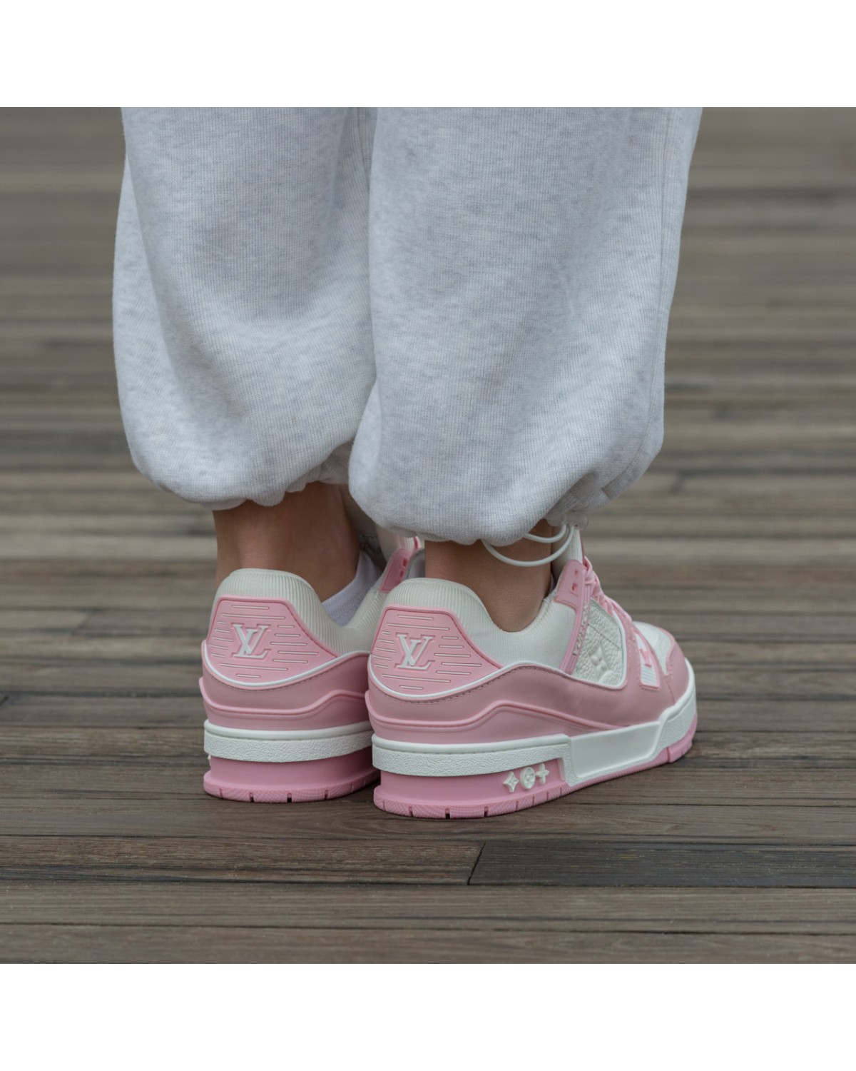 Louis Vuitton LV Trainer Sneakers White Pink