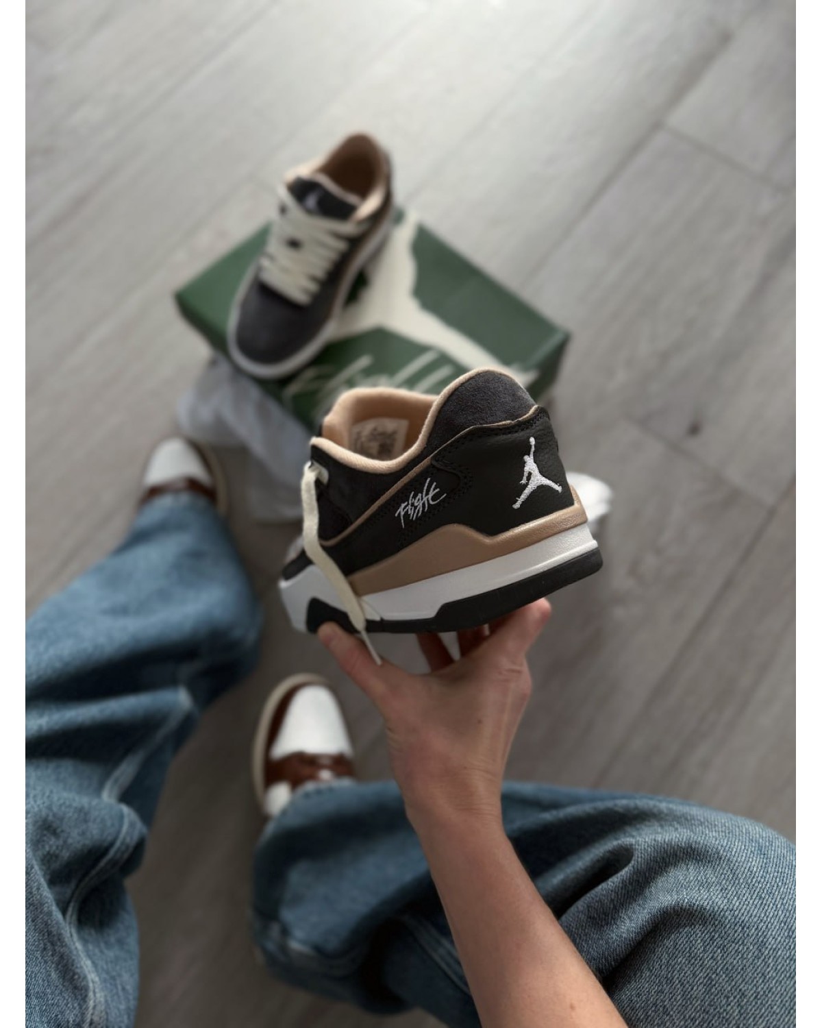 Jordan Flight Court Black Rattan Coconut Milk