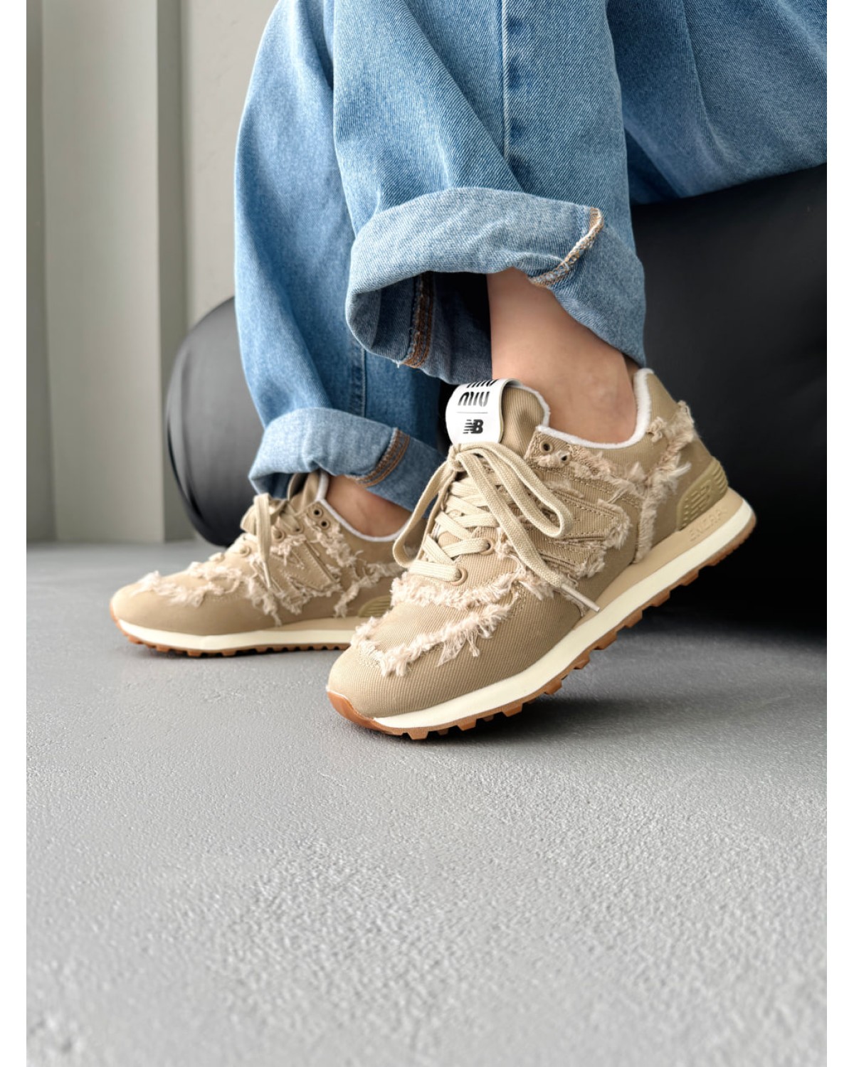 New Balance 574 x Miu Miu Beige