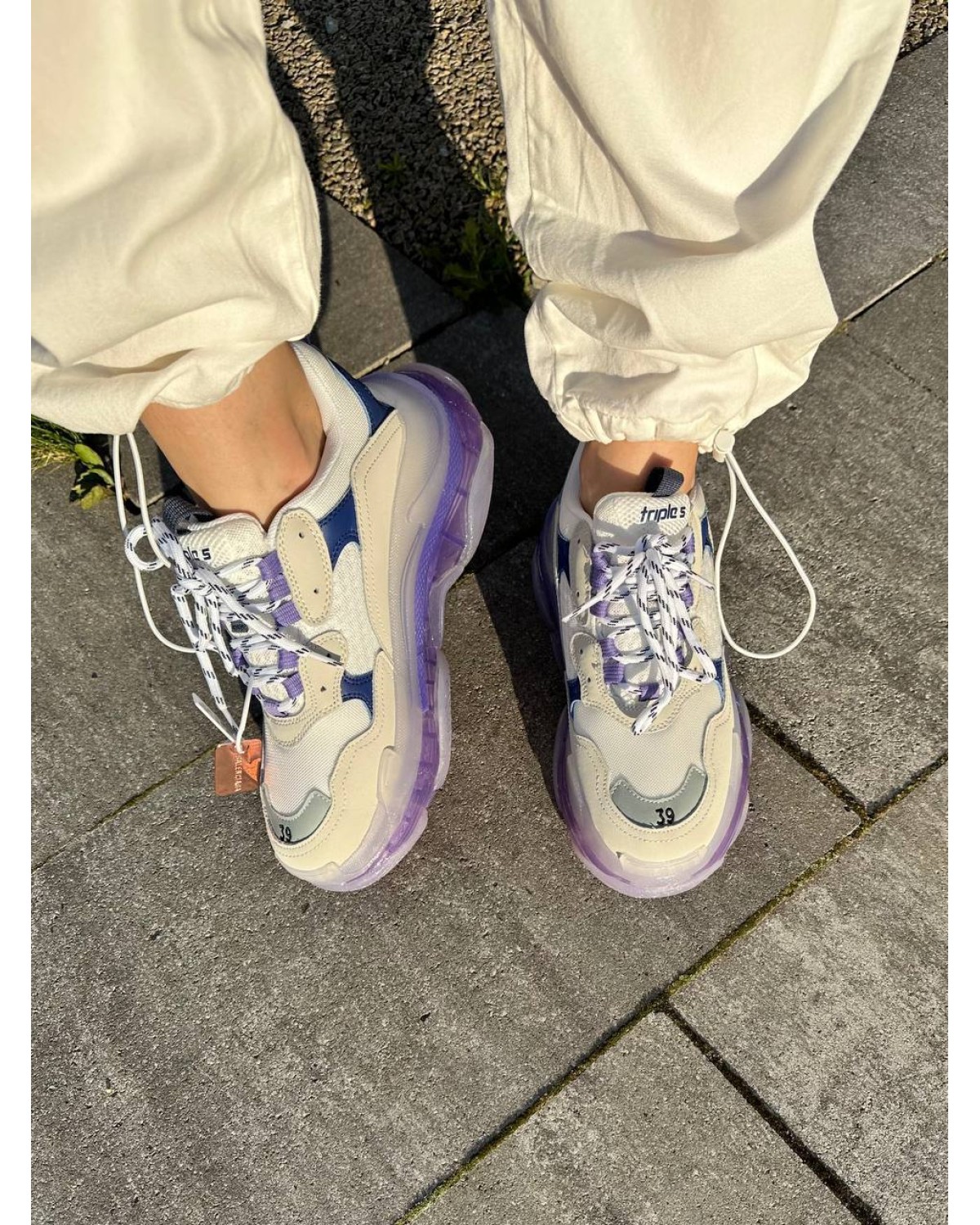 Balenciaga Triple S Clear Sole White Violet