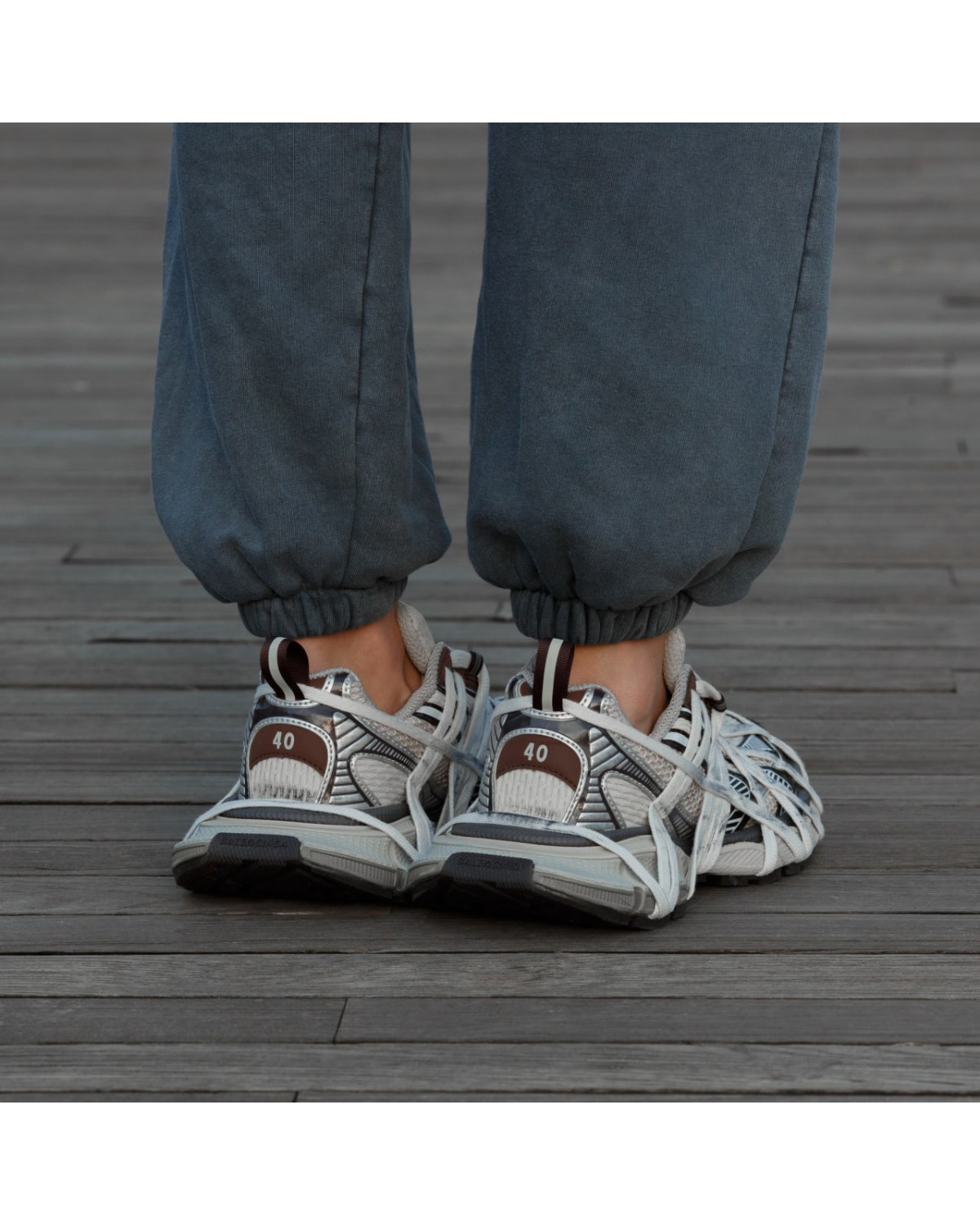 Balenciaga 3XL Elemente Lace Brown Grey Beige