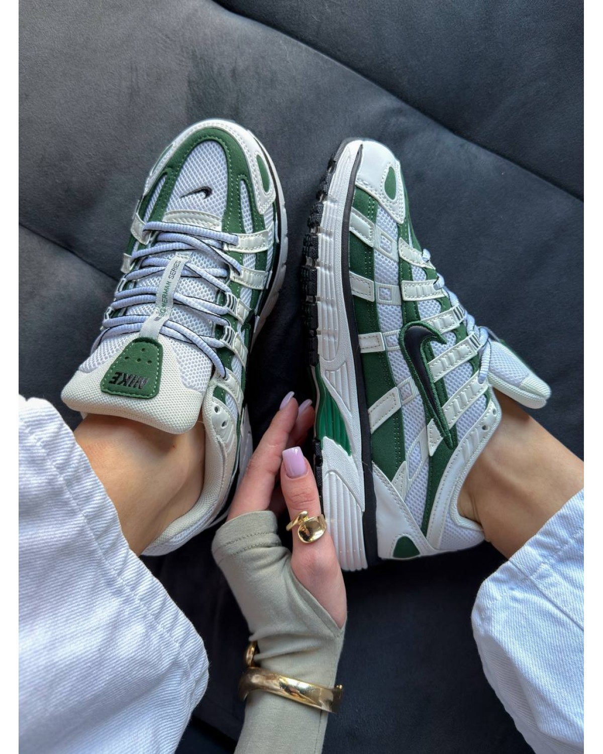 Nike P-6000 White/Green/Black